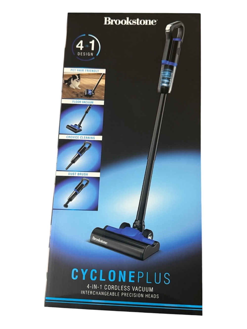 🆕 Brookstone Cordless CyclonePlus Vacuum in Blue and Black